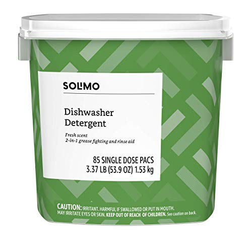 Amazon Brand - Solimo Dishwasher Detergent Pacs, Fresh Scent, 85 Count