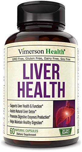 Liver Health Detox Support Supplement. Natural Herbal Blend with Artichoke Extract, Milk Thistle, Turmeric, Ginger, Beet Root, Alfalfa, Zinc, Choline, Grape and Celery Seed. 60 Capsules