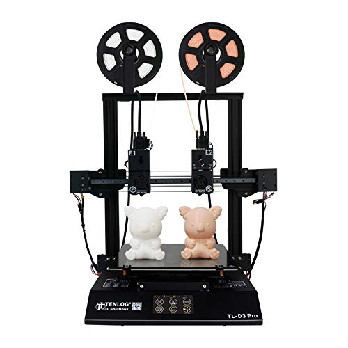 Tenlog TL-D3 Pro 3D Printer, Independent Dual Extruder 3D Printer with 4.3'' Touch Color Screen,Silent Mainboards TMC2208 Drive Support PVA TPU ABS PLA,Direct Feed FDM 3D Printer 11.8''x11.8''x13.8''