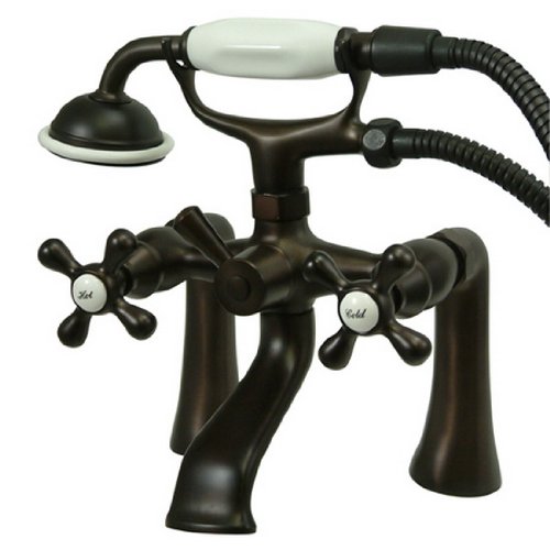 Kingston Brass KS268ORB Victorian 7-Inch Deck Mount Tub and Shower Faucet, Oil Rubbed Bronze