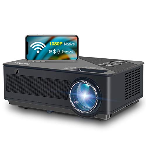 Native 1080p Full HD Projector, WiFi Projector, Bluetooth Projector, FANGOR 7500 Lumens/250 Display/ Contrast 8000: 1 Full HD Theater Projector with Wireless Mirror to iPhone/Ipad/Android Phones