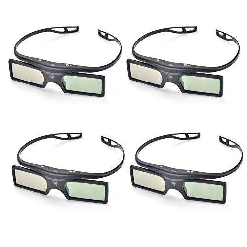 PERGEAR 4xG15-DLP 144Hz 3D DLP-Link Active Glasses for Optoma/BenQ/Acer/LG Projector