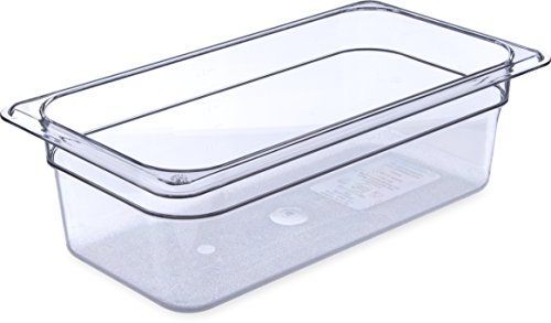 Carlisle 3066107 StorPlus Third Size Food Pan, Polycarbonate, 4' Deep, Clear