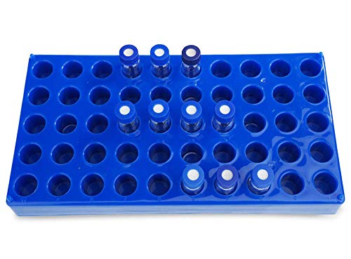 Albert's Filter Standard 2ml Vial Rack, 12mm Sample Vial Holder, 50-Well, Pack of 5