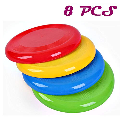 Agreatca 8 Pack 8 inch Flying Discs Flying Saucer Flyer Disks Backyard Games, Fun Summer Outdoor Activity Game for Camping - Birthday Party Favors