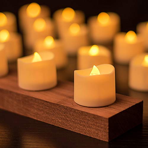 50PCS LED Tea Lights Bulk, Long Lasting Battery Operated Tea Lights Candles with Flickering, Ideal for Seasonal & Festival Celebration, Battery Included