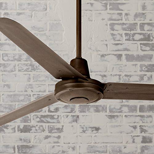 60' Turbina Modern Industrial Outdoor Ceiling Fan Remote Control Oil Rubbed Bronze Damp Rated for Patio Porch - Casa Vieja