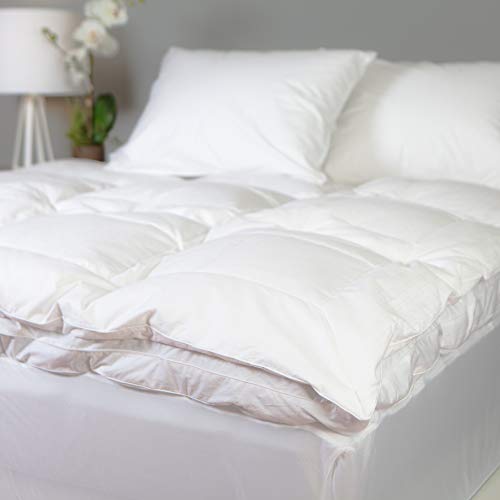 Allied Essentials Luxe 100% Cotton White Down and Goose Featherbed Mattress Topper, King