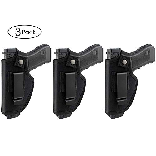 AIKATE 3 Pack Universal IWB OWB Gun Holster for Concealed Carry Weapon Case Inside or Outside The Waistband for Right and Left Hand Draw Fits Subcompact Compact Full Size Pistols