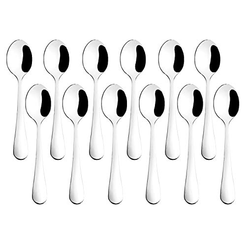 Hiware 12-Piece Demitasse Espresso Spoons, 4 Inches Stainless Steel Mini Coffee Spoons