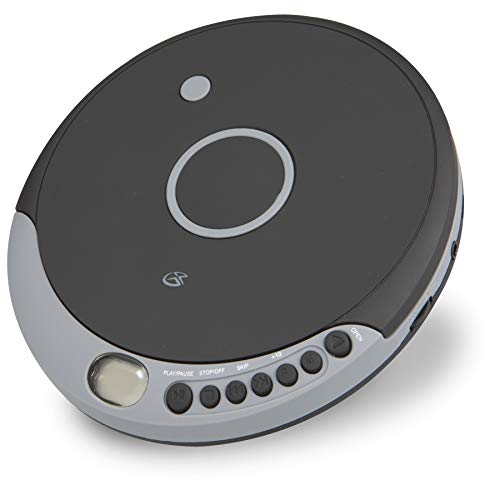 GPX Portable Personal CD Player and MP3 with Anti Skip Protection and Stereo Earbuds, Black Gray PC807BMP3U (Micro USB or 2 AA Batteries not Included)