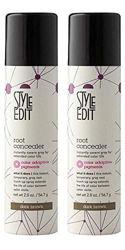 Style Edit Root Concealer Touch Up Spray | Instantly Covers Grey Roots | Professional Salon Quality Cover Up Hair Products for Women |Dark Brown, 2 Ounce (Pack of 2)