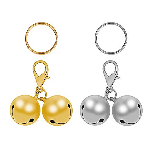 2PCS Pet Bells, Gold and Silver Stainless Steel Bells, for Pet Collar Pendant Pendant, Pet decorations