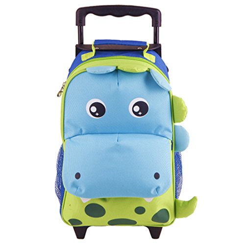 Yodo Zoo 3-Way Kids Suitcase Luggage or Toddler Rolling Backpack with wheels,Small Dinosaur