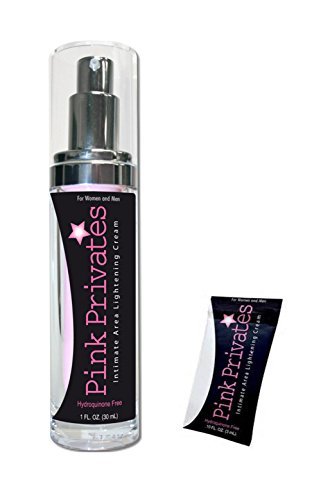 Pink Privates Intimate Sensitive Area Lightening Cream 1 Oz + Pink Privates Foil (.10floz/3ml Each Foil) Unisex Skin Bleaching Unscented Hydroquinone Free by Siamproviding