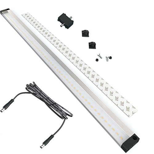 EShine Extra Long 20 inch LED Under Cabinet Lighting Bar Panel - NO IR Sensor - with Accessories (No Power Supply Included), Warm White (3000K)
