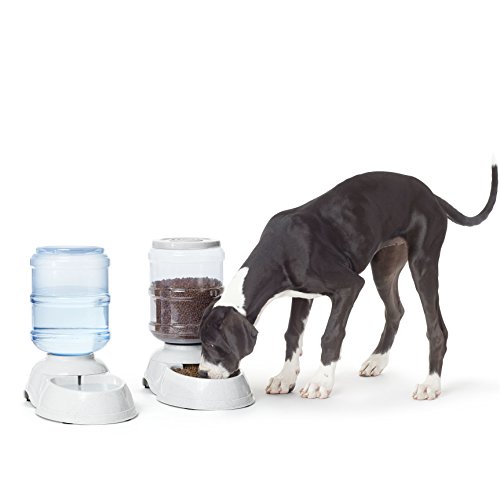 AmazonBasics Gravity Pet Food Feeder and Water Dispenser Bundle, Large (2.5-Gallon Capacity)