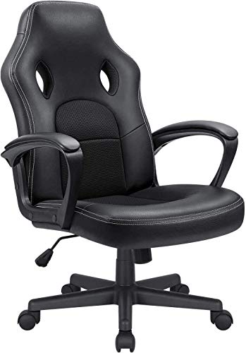 Gaming Chair Integrated Adjustable Lumbar Cushion High-Performance Metal Base Adjustable Armrest and High Backrest Made of Leather Racing Style Computer Desk Office Chair
