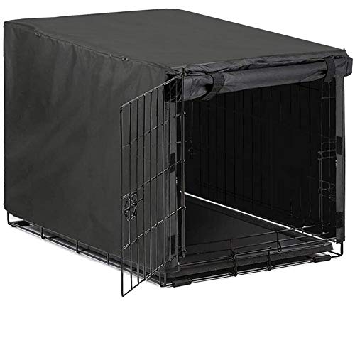 Avanigo Black Dog Crate Cover for 24 30 36 42 48 Inches Metal Crates Wire Dog Cage,Pet Indoor/Outdoor Durable Waterproof Pet Kennel Covers (36- INCH)…