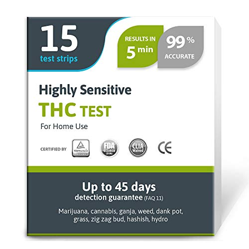 Exploro Highly Sensitive Marijuana THC Test Kit - Medically Approved Drug Test Strips for Detecting Any Form of THC in Urine up to 45 Days in 5 Minutes Only