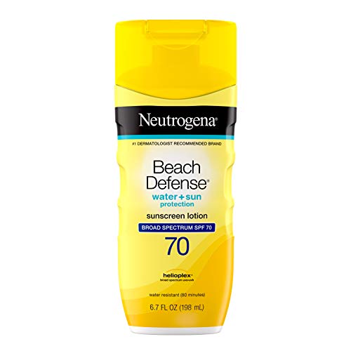 Neutrogena Beach Defense Water Resistant Sunscreen Body Lotion with Broad Spectrum SPF 70, Oil-Free and Fast-Absorbing, 6.7 oz