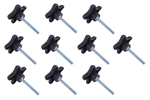 Lot 10 Each 1/4 20 Male Thread Star Knobs 2” Diameter with 2' Long Threaded Post SKP-1/4-2”x10