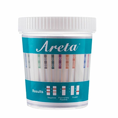 5 Pack Areta 14 Panel Drug Test Cup Kit with Temperature Strip, Instant Testing 14 Drugs Buprenorphine (BUP),THC,OPI 2000, AMP,BAR,BZO,COC,MET,MDMA,MTD,OXY,PCP,PPX,TCA-#ACDOA-1144