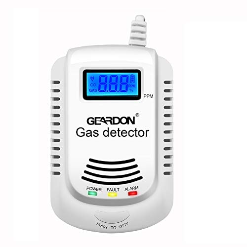 Natural Gas Detector, GEARDON Plug-in Home Gas/Methane/Propane Alarm Detector, Leak Sensor Detector with Voice Promp and LED Display