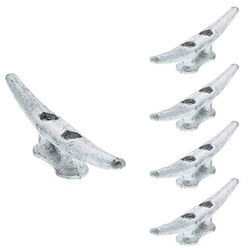 Simplified Living 6” Dock Cleats: Rough Cast Hot Dipped Galvanized Iron - 4, 8, 16, 32, 64, 128 Pack - Perfect for Boat Docks or Maritime Décor (4-Pack)