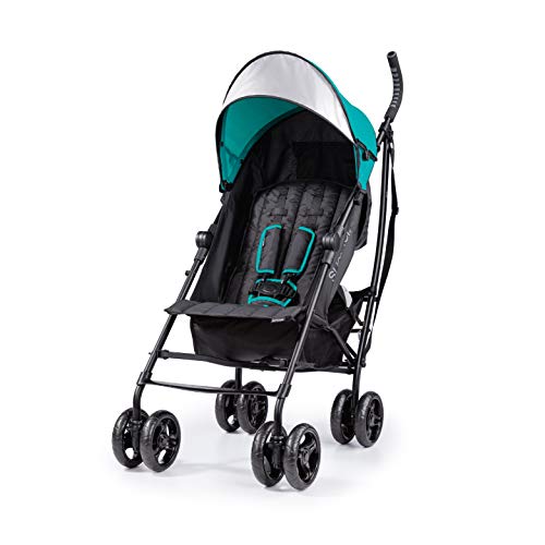 Summer 3Dlite Convenience Stroller, Teal – Lightweight Stroller with Aluminum Frame, Large Seat Area, 4 Position Recline, Extra Large Storage Basket – Infant Stroller for Travel and More