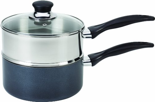 T-fal B1399663 Specialty Stainless Steel Double Boiler with Phenolic Handle Cookware, 3-Quart, Silver