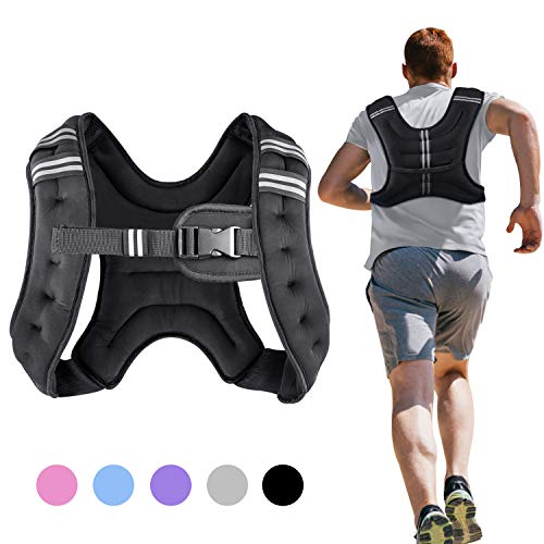 Henkelion Weighted Vest Weight Vest for Men Women Kids Weights Included, Body Weight Vests Adjustable for Running, Training Workout, Jogging, Walking - Black - 6 Lbs