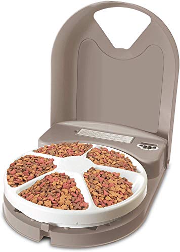 PetSafe Dog and Cat Food Dispenser, 5 Meal with Digital Clock or 2 Meal Tamper Resistant with Dials Automatic Pet Feeders, Portion Control, Holds Dry Food