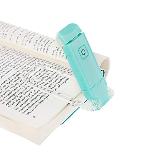 DEWENWILS USB Rechargeable Book Light for Reading in Bed, Warm White, Brightness Adjustable, LED Clip on Book Reading Lights, Perfect for Bookworms, Kids, Blue