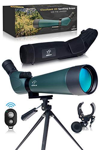 CREATIVE XP HD Spotting Scope with Tripod 20-60x80mm - BAK 4 Prism Spotting Scopes for Target Shooting Hunting Astronomy Bird Watching - 100% Waterproof Shockproof IP67 - Phone Adapter and Clicker