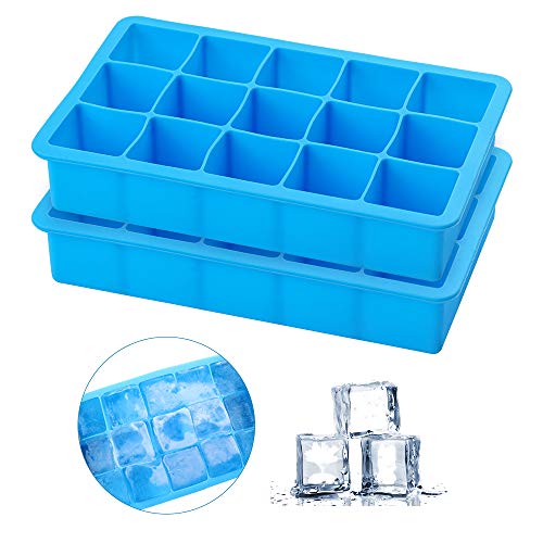 2 Pack Ice Cube Trays, Silicone Ice Cube Trays Molds，Easy Release Square Ice Cubes, Ideal For Alcoholic Beverages，BPA-Free