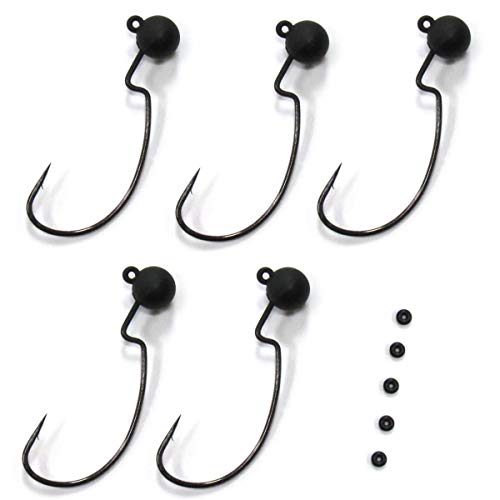 Harmony Fishing - Tungsten Offset Weedless Ned Rig Jigheads (5 Pack) (1/16oz (5 Pack))