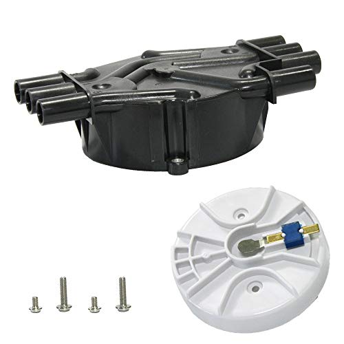 Ignition Distributor Cap and Rotor Kit Compaitble with Chevy CMC 4.3 Vortec 1996-2005 Astro, 1995-2005 Blazer, 1995-2004 S10, 1999-2006 Silverado, 1995-2001 Jimmy with Replace OE # D328A 10452458 D465