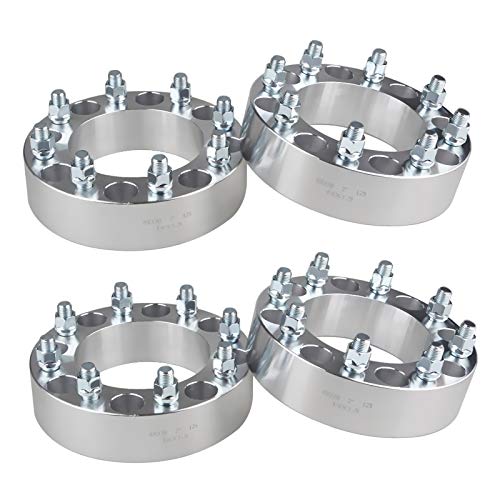 ADPOW Compatible with 4Pcs 8 Lug Wheel Spacers 8X170mm Ford F250 F350 Super Duty Excursion,2''(50mm) Thickness Forged Wheel Spacers Adapters Hub Bore 125mm,14x1.5 Studs