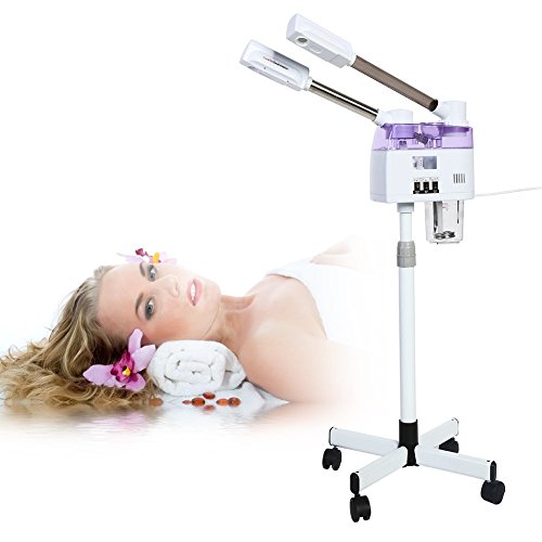 2 in 1 Hot and Cold Spary Facial Steamer, Double Tube Portable Adjustable Height, Salon Spa Face Hydrating Beauty instrument Home Skin Care Tool