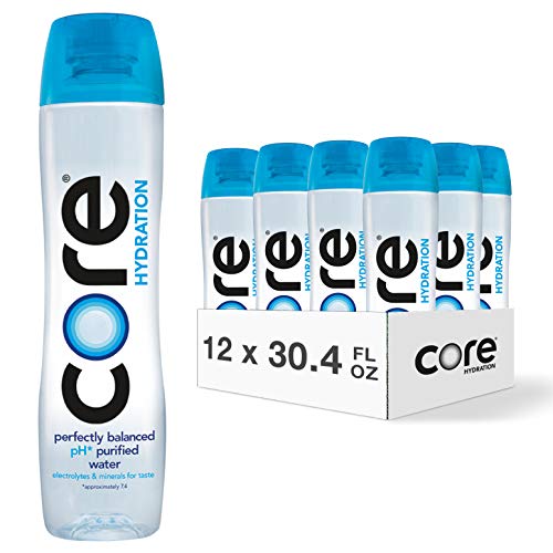 CORE Hydration, 30.4 Fl. Oz (Pack of 12), Nutrient Enhanced Water, Perfect 7.4 Natural pH, Ultra-Purified With Electrolytes and Minerals, Cup Cap For Sharing