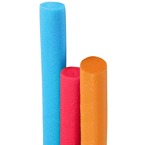Deluxe Floating Pool Noodles Foam Tube, Super Thick Noodles for Floating in The Swimming Pool, Assorted Colors, 52 Inches Long (3-Pack)