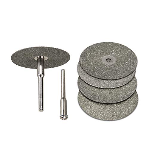 Diamond Wheels 3mirrors Tungsten Electrode Sharpener Replacement Full Sand Diamond Wheels Tig Welding 5PCS 35mm 0.5mm with 2 Connecting Rods