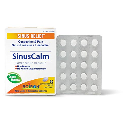 Boiron Sinuscalm Sinus Relief Medicine, Tablets for Runny Nose, Congestion, Sinus Pressure, Headache, 60 Tablets, Non-Drowsy, 60 Count