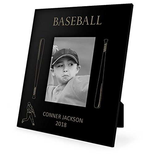 Personalized Baseball Bats Frame | Engraved Baseball Picture Frame by ChalkTalk Sports | Vertical 5X7