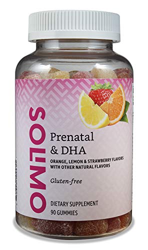 Amazon Brand - Solimo Prenatal Vitamins & DHA - Pregnancy Wellness - 90 Gummies (45-Day Supply)