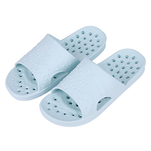 Shower Sandal Slippers Quick Drying Bathroom Slippers Gym Slippers Soft Sole Open Toe House Slippers, Blue, 7.5-9 Women / 6.5-8 Men