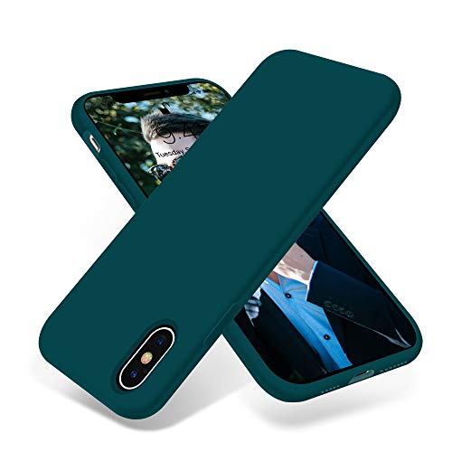 OTOFLY Liquid Silicone Gel Rubber Full Body Protection Shockproof Case for iPhone Xs/iPhone X，Anti-Scratch&Fingerprint Basic-Cases，Compatible with iPhone X/iPhone Xs 5.8 inch (2018), (Teal)