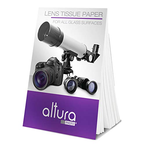 (250 Sheets / 5 Booklets) - Altura Photo Lens Cleaning Tissue Paper + MagicFiber Microfiber Cleaning Cloth