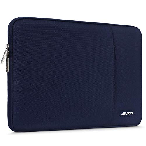 MOSISO Laptop Sleeve Bag Compatible with 13-13.3 inch MacBook Pro, MacBook Air, Notebook Computer, Water Repellent Polyester Vertical Protective Case Cover with Pocket, Navy Blue